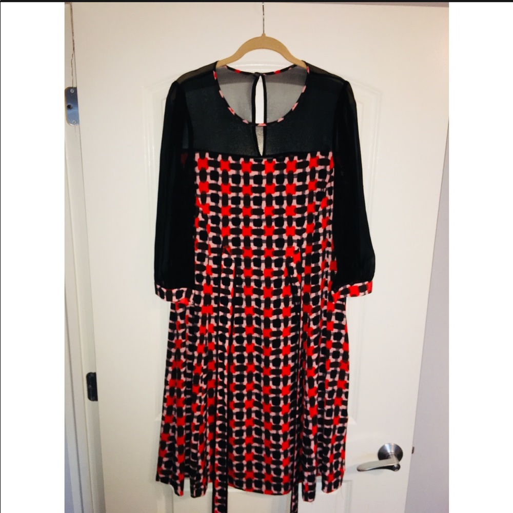 red white and black dress